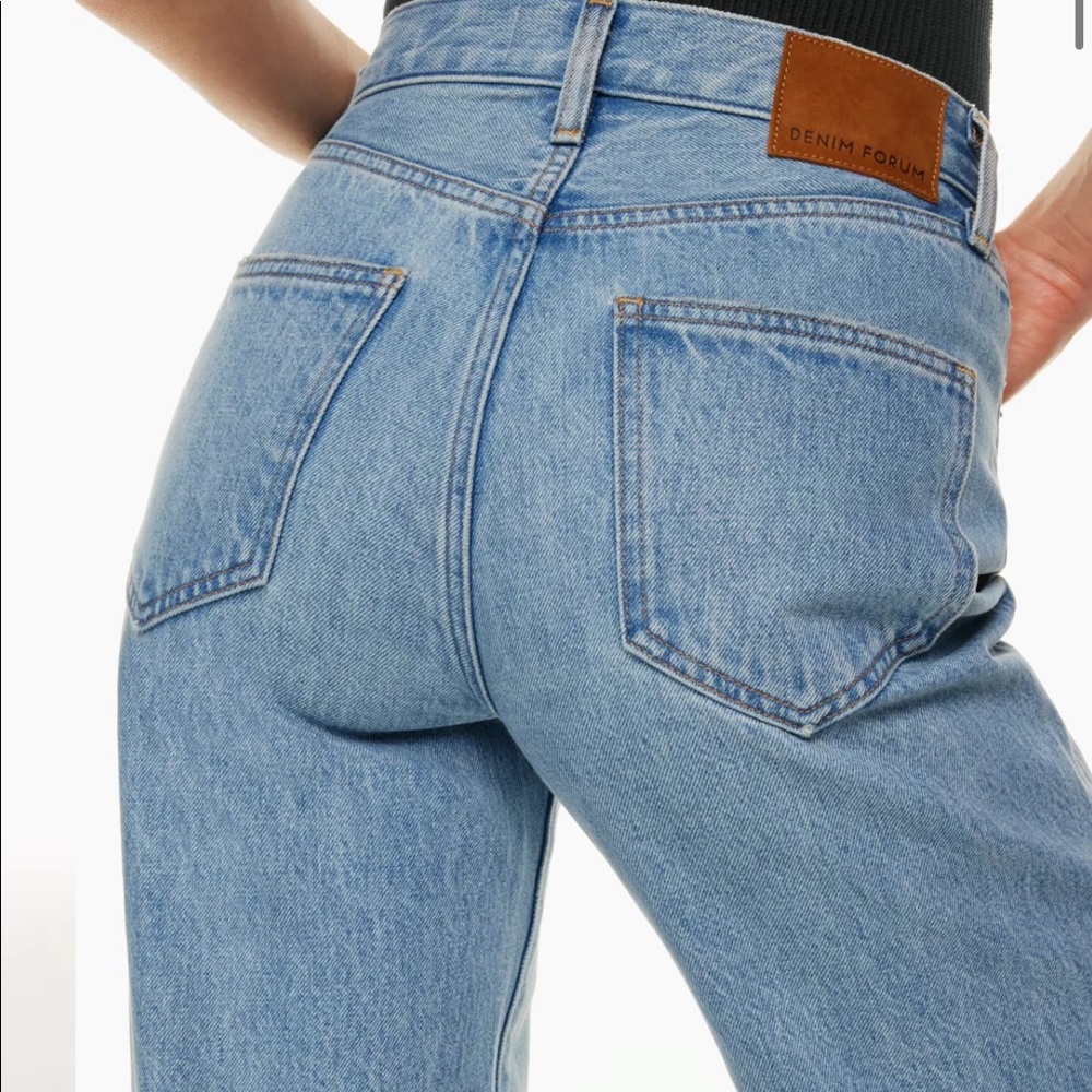 Denim Forum “Farrah” Light Blue Wide Leg Jeans - Picture 2 of 4